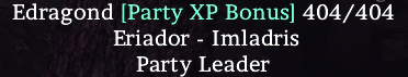 New Player Party XP name marker shown in game
